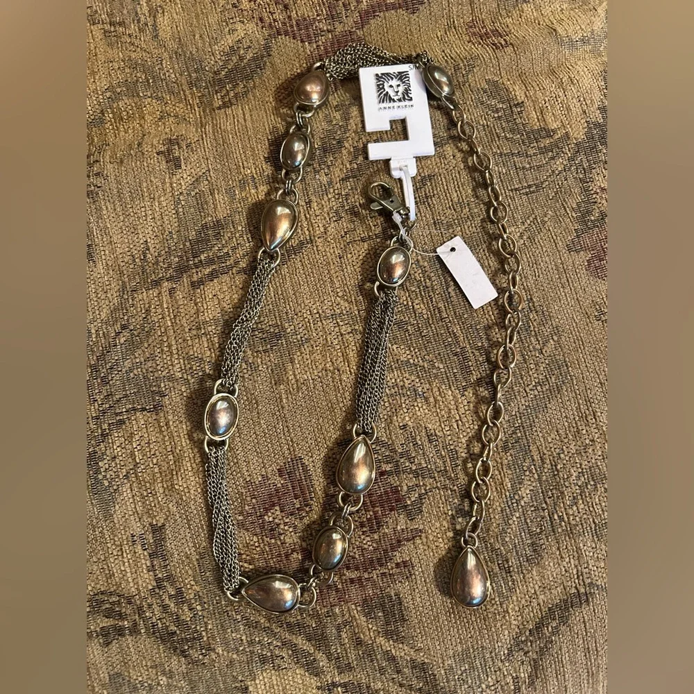 NWT Anne Klein Mixed Metal Chain Belt with medallion accents S/M